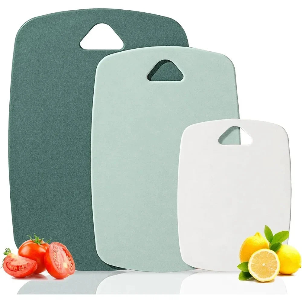 Lot de trois planches à découper en plastique alimentaire compatibles lave-vaisselle Image