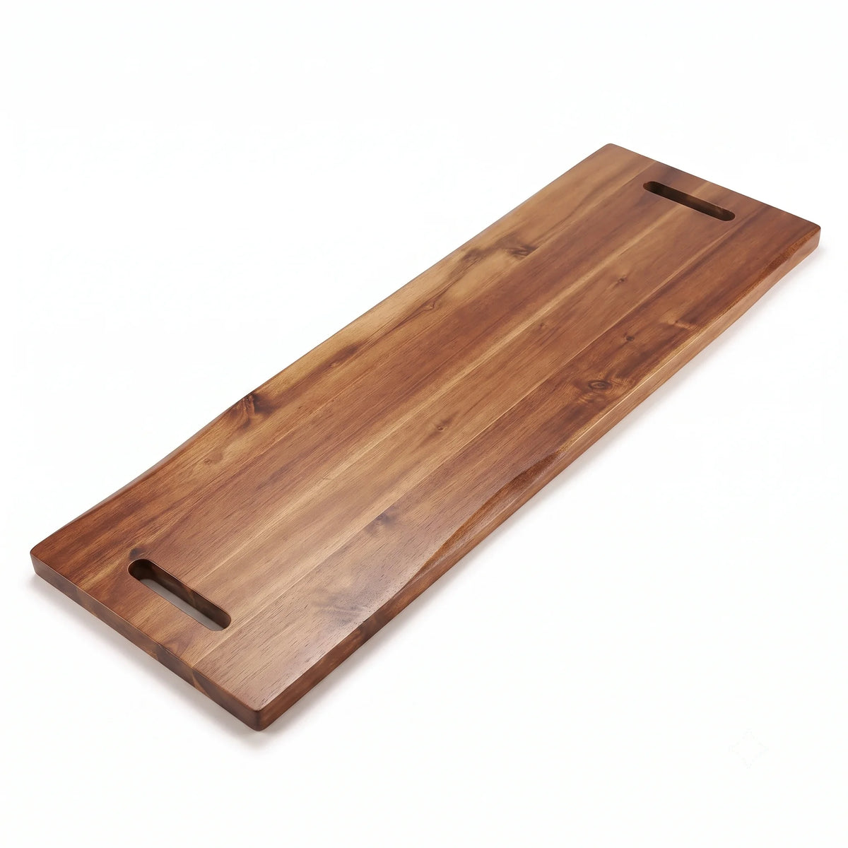Grande planche en acacia avec poignées — grand format pour les préparations culinaires intensives