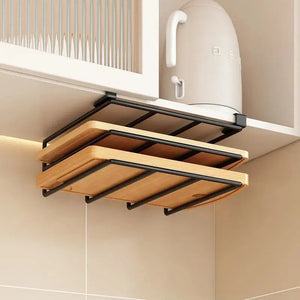 Organisateur mural cuisine avec crochets, planches, torchons, couvercles – dimensions