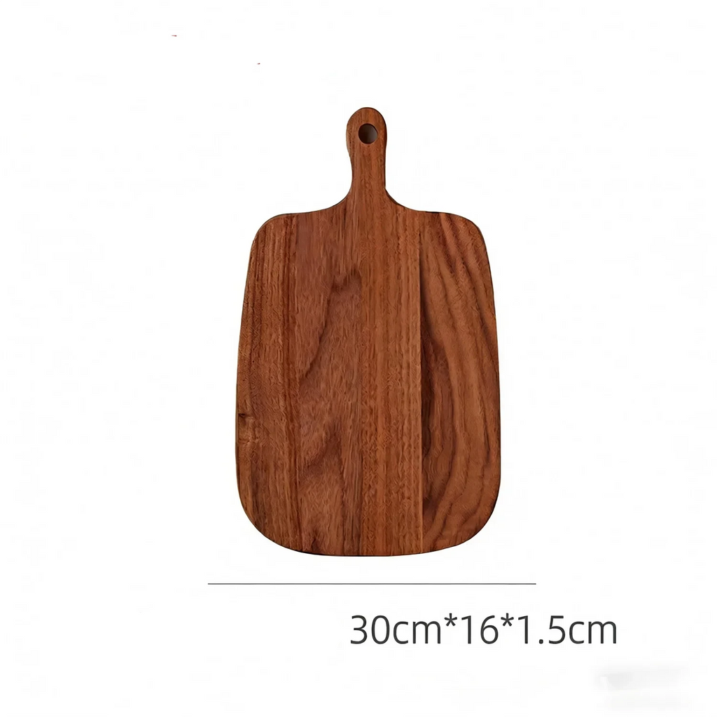 Planche à découper about de bois en acacia avec poignée – vue de côté