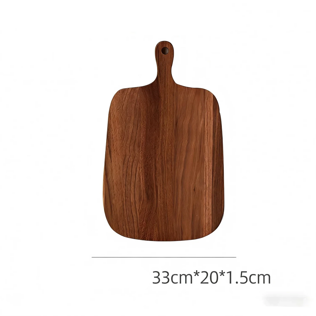 Planche à découper about de bois en acacia avec poignée – détail matière