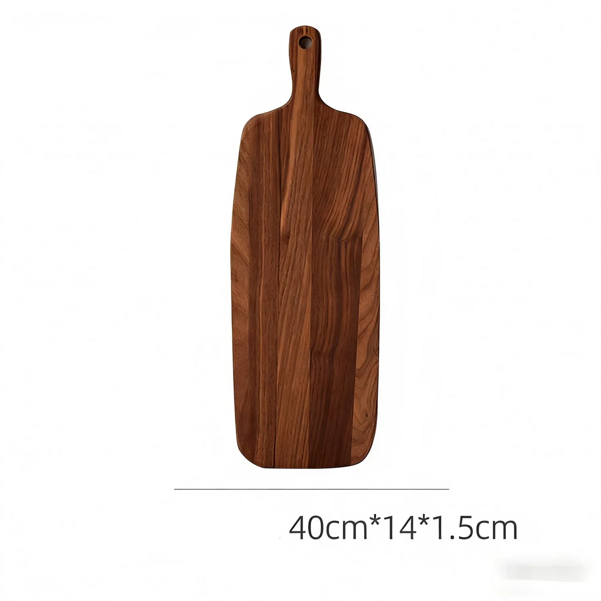 Planche à découper about de bois en acacia avec poignée – en situation
