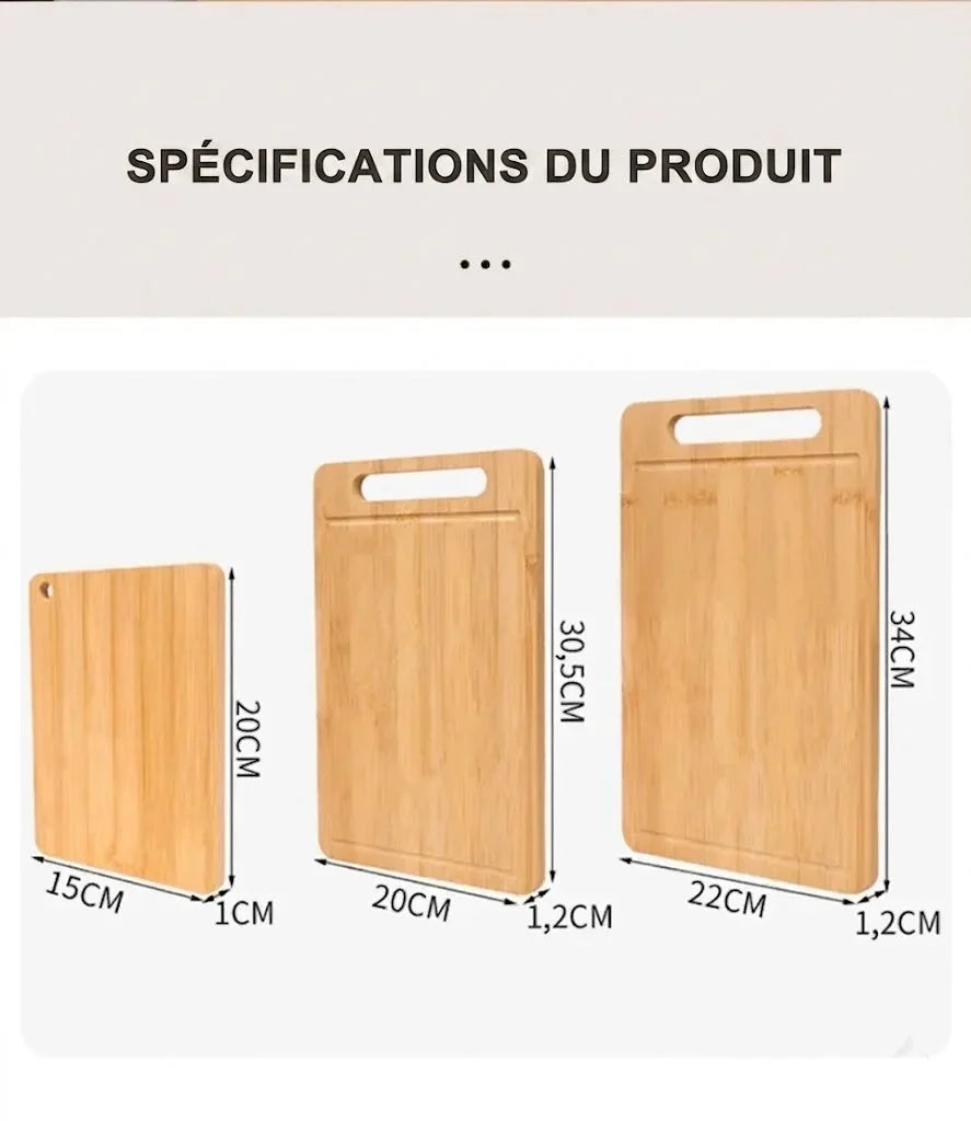 Planche à découper en bambou anti-moisissure – détail
