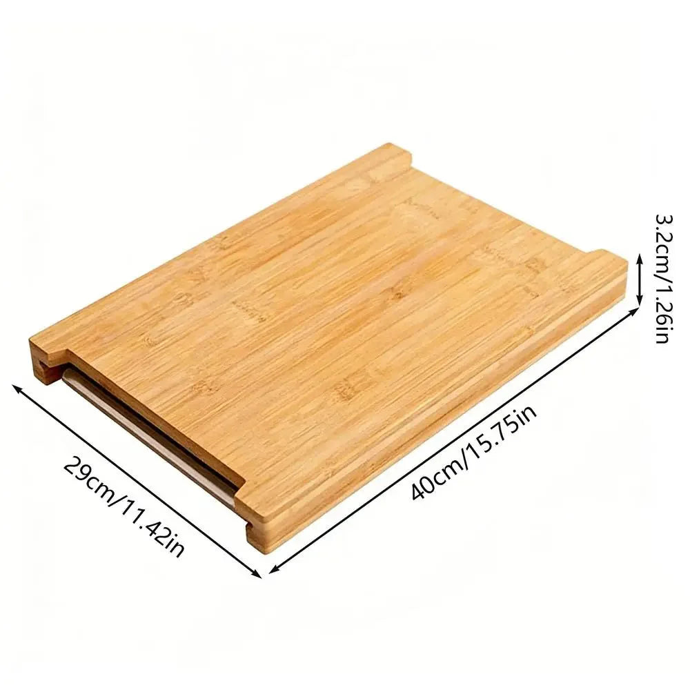 Planche à découper en bambou avec rangement – détail