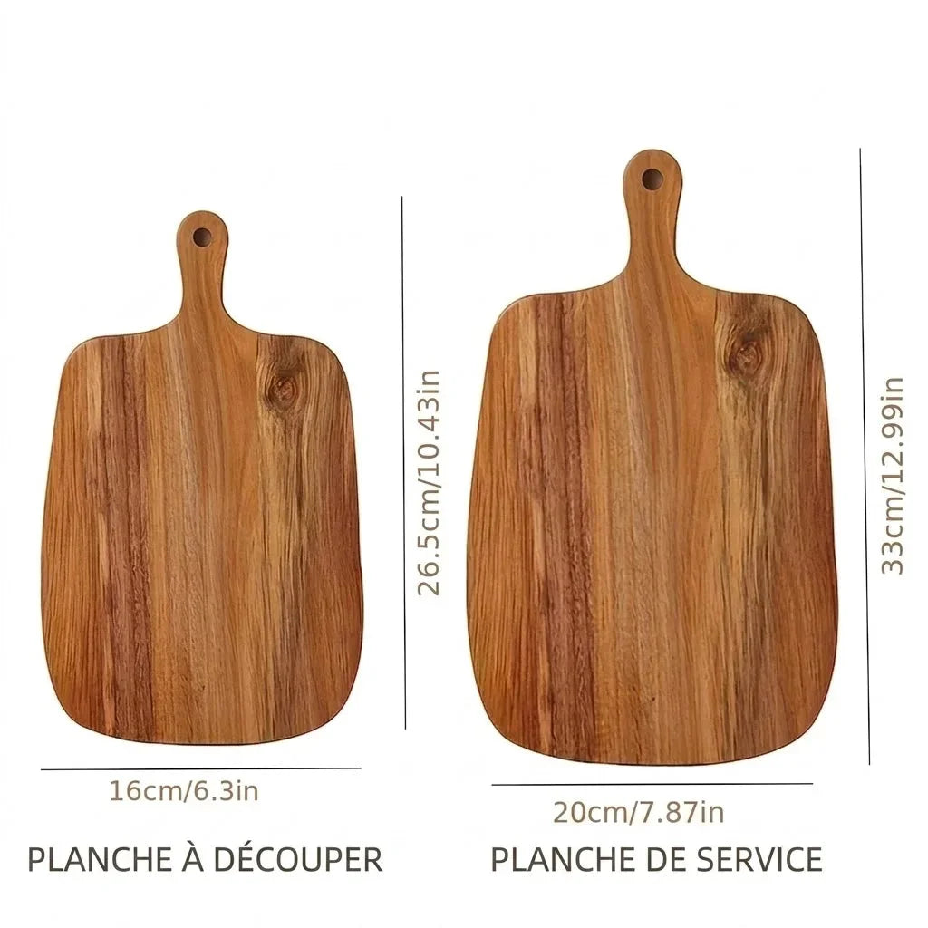 Planche à découper en bois deux tailles – vue d'ensemble