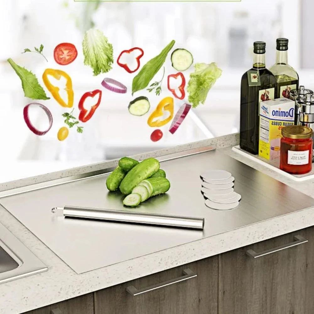 Planche à découper en inox 304 – vue de dessus