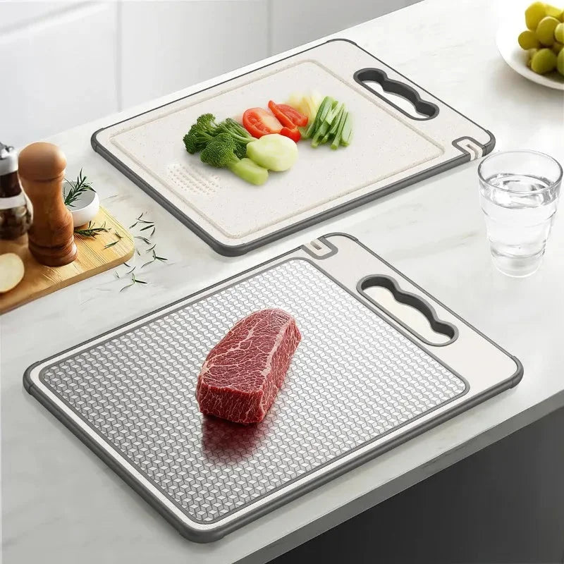 Planche à découper en inox épaisse – vue de dessus