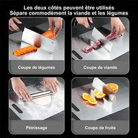 Planche à découper en inox multi-tailles – en situation