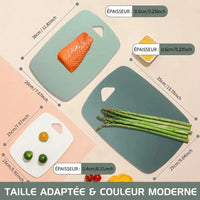 Planche à découper en plastique lot de 3 tailles – détail matière
