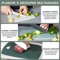 Planche à découper en plastique lot de 3 tailles – en situation