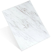 Planche à découper en verre blanc effet marbre