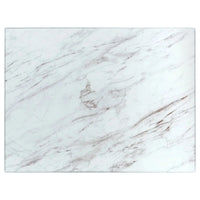 Planche à découper en verre blanc effet marbre – vue de côté