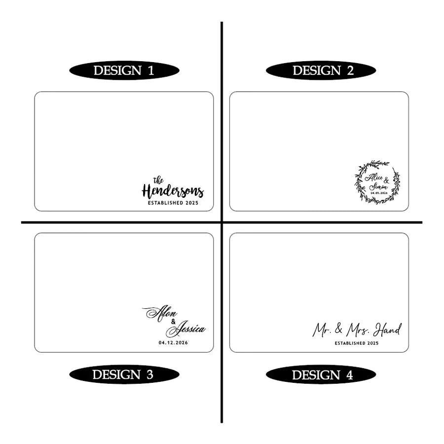 Planche à découper personnalisable en noyer, quatre mises en page de gravure au choix