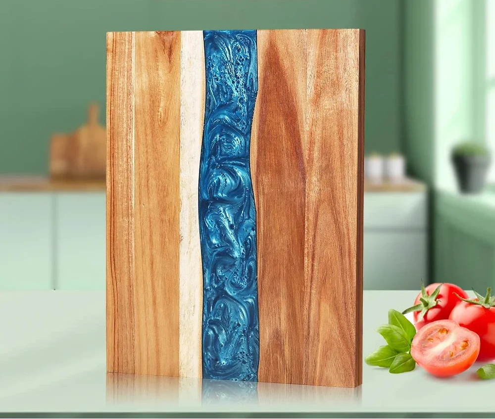Planche à découper vintage en bois et résine