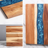 Planche à découper vintage en bois et résine – en situation