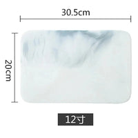 Plateau en céramique motif marbre pour fromage et pain – dimensions